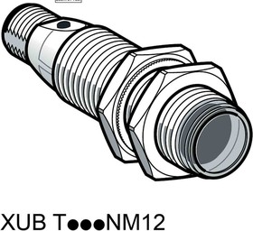 XUBTSPSNM12, Retroreflective Photoelectric Sensor, Barrel Sensor, 1.4 m Detection Range