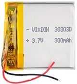 Фото 1/2 Аккумулятор универсальный Vixion 3x30x30 мм 3.8V 300mAh Li-Pol (2 pin)