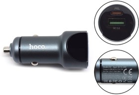 Фото 1/2 Автомобильная зарядка Hoco Z42, быстрая зарядка (PD20W+QC3.0) индикатор напряжения, цвет металлик