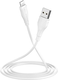 USB кабель BOROFONE BX18 IP USB - microUSB 2.4A, 3м, белый