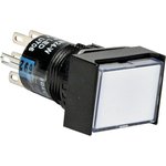 AL6H-A24-W, Illuminated Push Button Switch, Latching, Panel Mount, DPDT ...