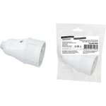 Кабельная розетка 2П б/з белая 10А 250B серии "Народная"