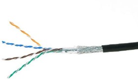 Photo 1/5 SFTP5e cable 4 pairs 0.51mm copper single, shield, 305m, external black SPC-5051E-SO-OUT