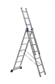 Фото 1/2 Лестница трехсекционная универсальная алюминиевая. Серия H3 5307