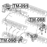 Подушка двигателя TOYOTA VITZ NCP1#,SCP1# 1999.01-2005.01 [JP] левая \ TM-090 FEBEST