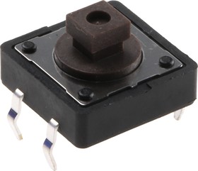 Фото 1/2 DTS24NV, Brown Plunger Tactile Switch, SPST 50 mA @ 12 V dc 3.8mm
