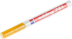 Фото 1/4 751-005, Yellow 1 → 2mm Fine Tip Paint Marker Pen for use with Glass, Metal, Plastic, Wood