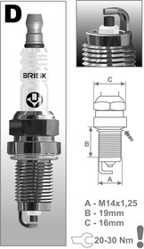 Свеча зажигания BRISK Super Forte DOR15YC-1 2110 16-клап. Чехия