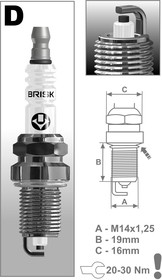 Свеча зажигания SUPER R DR17LC1 (1481)