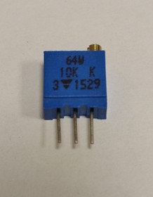64W10K, Подстроечный резистор 25-оборотный, линейный, 0.5 Вт, 10 кОм, 9000 ° Vishay 64 W 10K