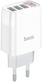 Фото 1/4 Зарядное устройство HOCO C93A Easy Charge 3xUSB, 3.4А, LED дисплей (белый)