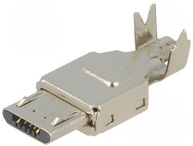 Фото 1/3 941, Вилка, USB B micro, на провод, под пайку, PIN: 5, прямой, USВ 2.0, 1А