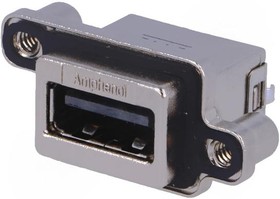 Фото 1/3 MUSBRA51140, Гнездо; USB A; MUSB; на панель,винтами; THT; прямой; USB 2.0; IP68