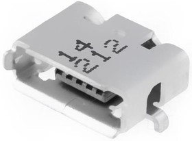 Фото 1/6 0475900001, Гнездо, USB AB micro, на PCB, SMT, PIN: 5, горизонтальный, позолота