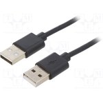 USB 2.0 connection line, USB plug type A to USB plug type A, 1 m, black