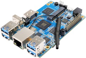 Фото 1/4 Orange Pi 3, Одноплатный компьютер, H6 Quad-core 64-bit Cortex-A53, 2GB LPDDR3, LAN, Wi-Fi, BT с кабелем питания