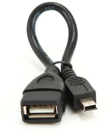 Фото 1/3 Кабель-переходник USB 2.0 OTG AF/MiniUSB, медь, Pro, 0.15м, черн, пакет A-OTG-AFBM-002