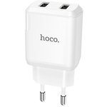 Блок питания (сетевой адаптер) HOCO N7 Speedy 2xUSB, 2.1A с кабелем micro USB (белый)
