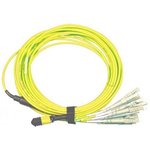 Сборка кабельная MPO-12LC 12 волокон OS2 низкие потери LSZH 5м желтая LAN-12M-12LC/OS2-5.0