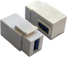 Фото 1/2 Модуль Keystone, USB 3.0, тип A, мама-мама, 90 градусов, белый LAN-OK-USB30-AA/V-WH