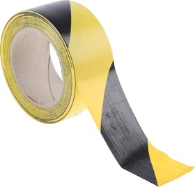 Фото 1/4 Black/Yellow PVC 33m Lane Marking Tape, 0.14mm Thickness