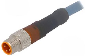 RS MV 3-106/10 M, Соединительный кабель; M8; PIN: 3; прямой; 10м; вилка; "папа"
