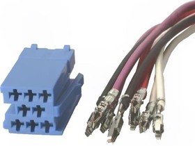 Фото 1/3 ZRS-ISO-3/N, Соединитель авторадио вилка ISO mini,провода PIN 8 Набор провода с контактами