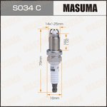 Свеча зажигания Masuma S034C Nickel BKR5EKUC (7273)