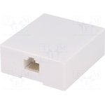 RJ45GN, Гнездо, RJ45, Конф: 8p8c, накладное, винтами, самоклеящийся, H: 57мм