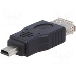 AK-AD-07, Адаптер, OTG, USB 2.0, гнездо USB A, вилка mini USB B
