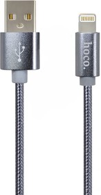 Фото 1/3 Кабель USB HOCO (X2) для iPhone Lightning 8 pin 1 м (серый)