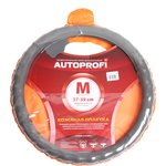 AP-396 D.GY (M) , Оплетка руля M Autoprofi Luxury кожа ребристая перфорированная ...