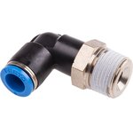 QSL-3/8-8, QS Series Elbow Threaded Adaptor, R 3/8 Male to Push In 8 mm ...