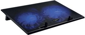 CBR CLP 17202, Подставка для ноутбука до 17", 390x270x25 мм, с охлаждением, 2xUSB, вентиляторы 2х150 мм, 20 CFM, LED-подсветка, материал мет