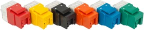 Фото 1/3 Модуль Keystone RJ45, кат.5e, UTP, 180 градусов, красный, со встроенной шторкой, Lanmaster LAN-OK45U5E/180P-RD