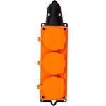 Колодка удлинителя 3-м Компакт 1ф с заглушками каучук оранж. UNIVersal 3034