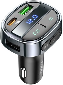 Фото 1/4 Автомобильное зарядное устройство HOCO E70 1xUSB, 1xUSB-C, 3А, PD30W, QC3.0, BT5.0, USB flash, FM, L