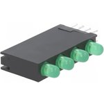 L-7104SB/4GD, LED; in housing; green; 3mm; No.of diodes: 4; 10mA; 40°; 2.2?2.5V