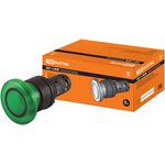 Кнопка грибовидная SB7-CWM31 с возвратом, 1НО, 24 В LED, d35 мм, зеленая, IP40 TDM