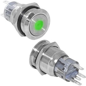 LAS1-AGQ-11ZD/G/N on-on, Кнопка антивандальная LAS1-AGQ-11ZD/G/N, ON-ON, рабочая температура -25…+55 °C, никелированная латунь