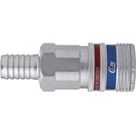 C103102003, Brass, Stainless Steel Male Pneumatic Quick Connect Coupling, 8mm Hose Barb