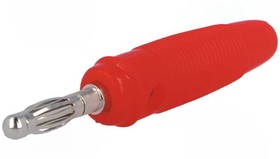 Фото 1/2 R8-25A-RED, Вилка; "банан" 4мм; 10А; 60ВDC; красный; Диам.кабеля макс: 4мм