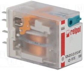 R2N-2012-23-5110-WTL, Реле промышленное, DPDT контакты, Uобмотки 110VAC, макс. ток 12A, LED