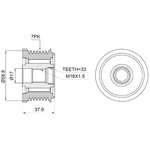 PA1003, Шкив генератора FORD Transit 2.2D-3.2D 06  / Transit Tourneo 2.2D 06  ...