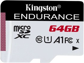 Фото 1/5 Флеш карта microSDXC 64GB Kingston SDCE/64GB High Endurance w/o adapter