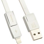 USB кабель REMAX Strive 2 in 1 Cable RC-042t для Apple 8 pin, Micro USB серебряный