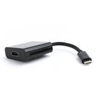 Переходник-конвертер USB Type-C(М)/HDMI(F), кабель 0.15м, черный, пакет A-CM-HDMIF-01