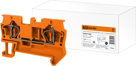 Зажим клеммный безвинтовой (ЗКБ) 1,5 мм2 17,5А оранжевый TDM