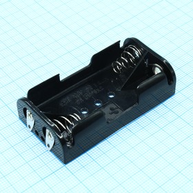 GSN-32-2SL, (31.2x57.6x15), Держатель для двух батареек типа АА под пайку, цвет черный