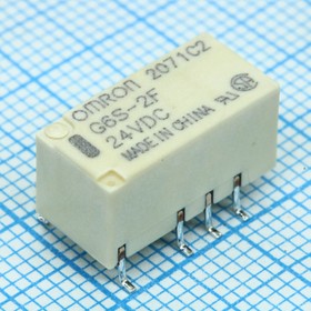 Фото 1/2 G6S-2F-TR-24DC, Signal relay 24VDC 2A DPDT(9.4x7.5x15)mm